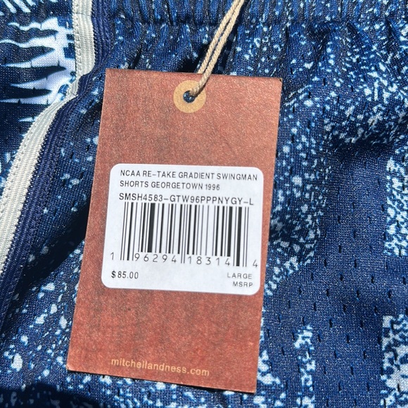 🆕Mitchell & Ness Mens College Vault Blue Georgetown Hoyas Shorts Size Large - Picture 9 of 9